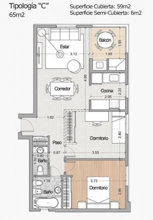 Departamento en Edificio NQ3